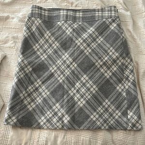 Talbots Gray and Cream A-Line Wool Skirt